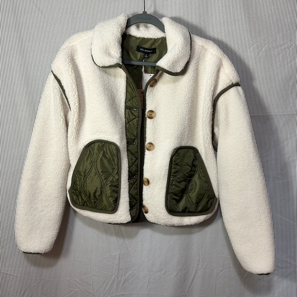 Blu Pepper White and Green Teddy Jacket - Picture 3 of 8